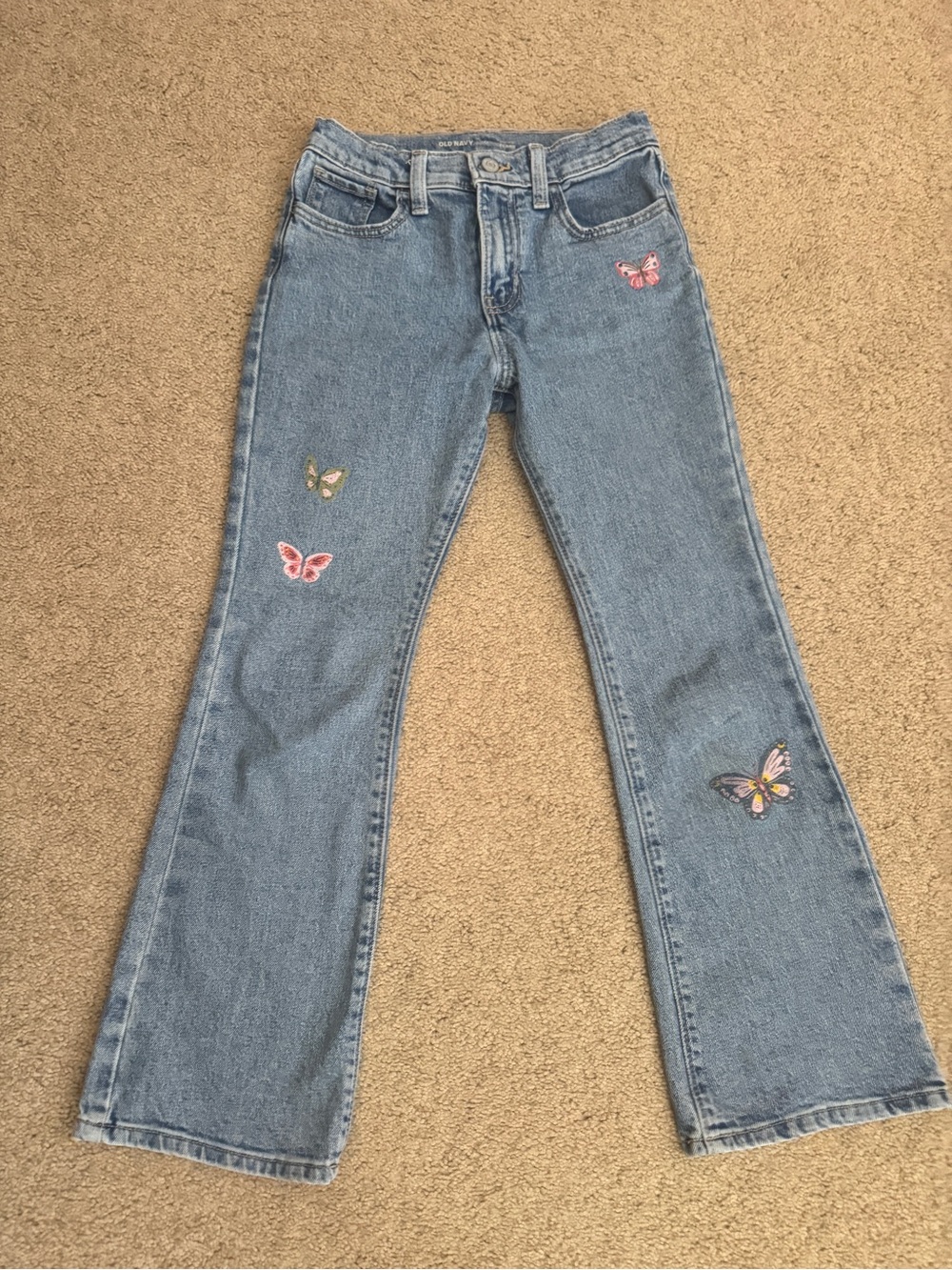 Old Navy Light Blue Kids' Denim Jeans with Butterfly Patches